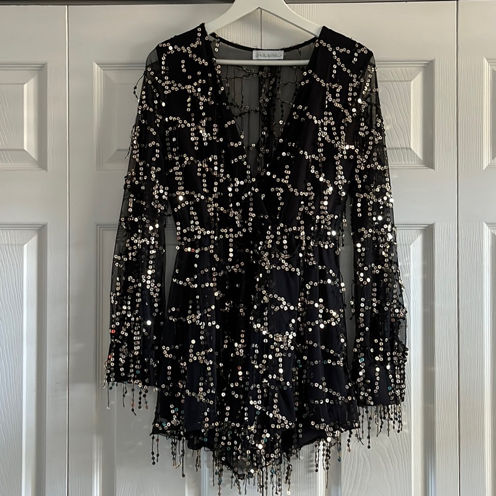 Black and gold romper